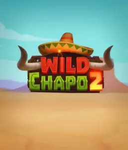 Experience the vibrant Mexican desert with Wild Chapo 2 slot by Relax Gaming, featuring a whimsical bull wearing a sombrero against a serene desert backdrop. This graphic conveys the charm and humor of the game, great for fans of animated adventure slots, delivering a captivating adventure.