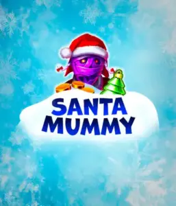  Experience the whimsical "Santa Mummy" slot game by Belatra, highlighting a mummified Santa decked out in festive holiday attire. This eye-catching image presents the mummy with a bright purple hue, wearing a Santa hat, against a backdrop of snowy blue with icy snowflakes. The game's title, "Santa Mummy," is clearly shown in large, cool blue letters.