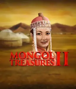 Explore the vibrant culture of Mongolia with the Mongol Treasures 2 game by Endorphina, highlighting a graceful Mongolian woman clothed in traditional attire against a golden Mongolian steppe backdrop. This graphic captures the essence of Mongolian history, delivering a unique visual adventure. 